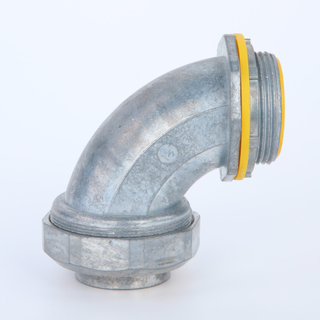 Liquid Tight Angle connector Yellow PVC Insulated