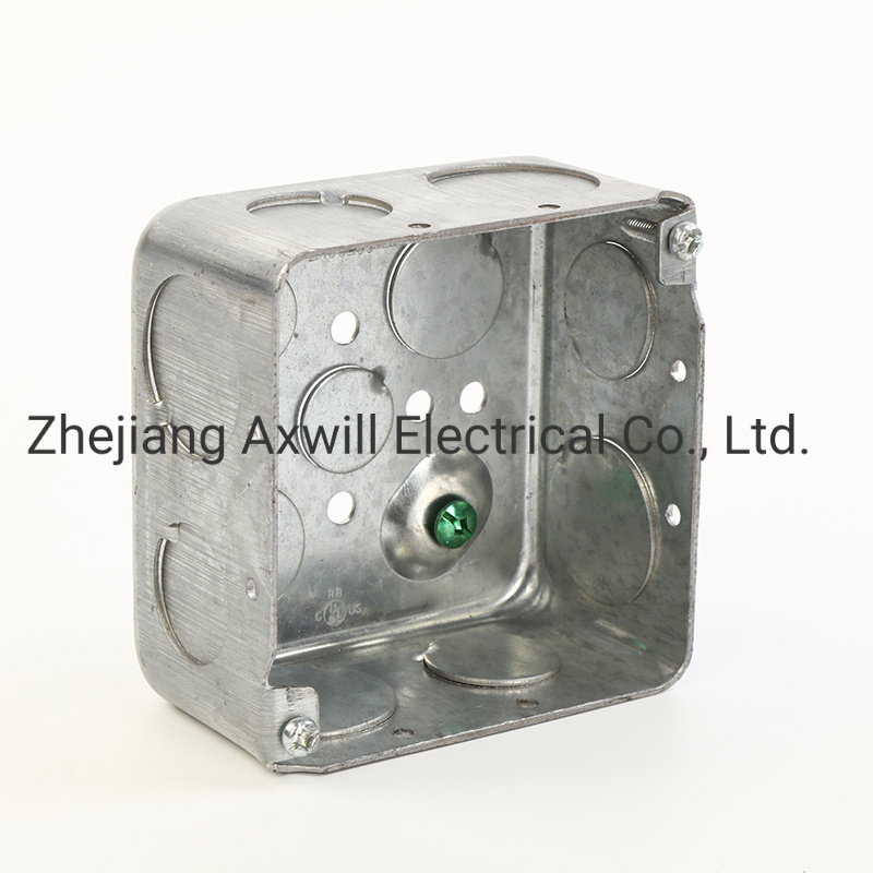 Square Steel Outlet Box Grounding Terminal Type