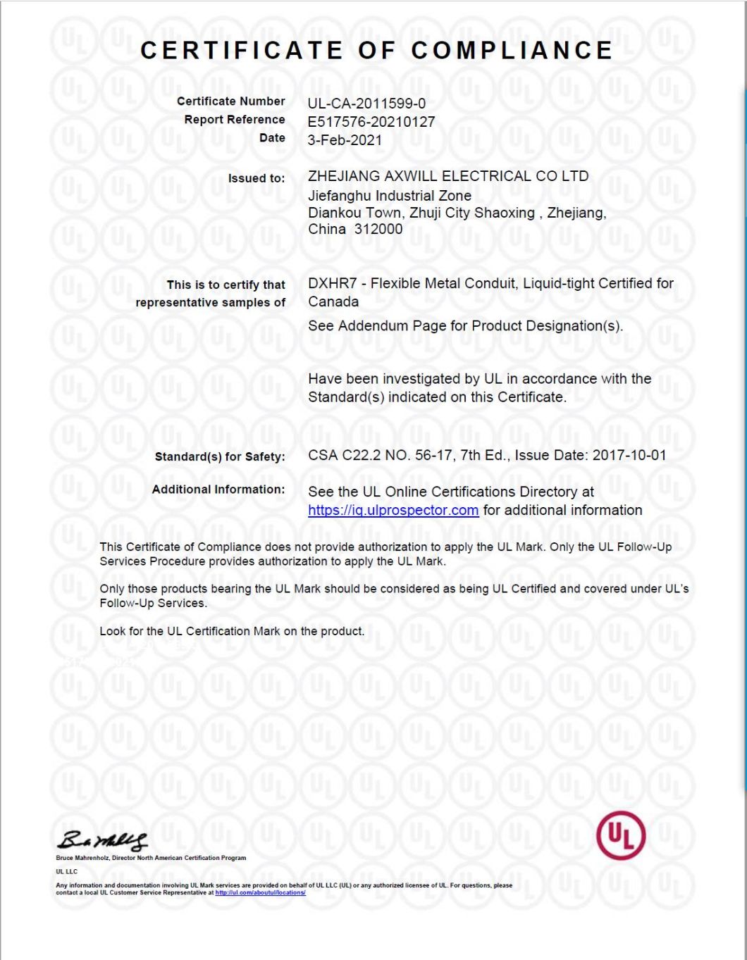 Liquid Tight Flexible Metal Conduit UL360 Listed