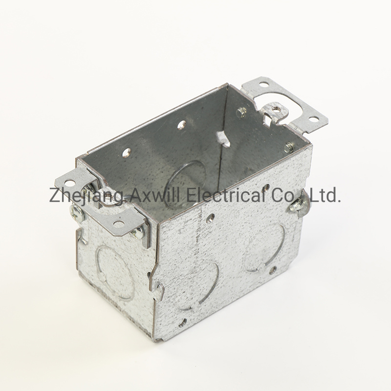 4-11/16" Square Bracketed Box, 2-1/8" Deep - Welded, W/Mc/Bx Clamps