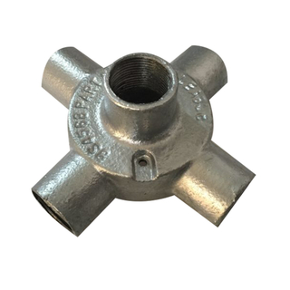 Four Way Back Entry Malleable Circular Box 25mm